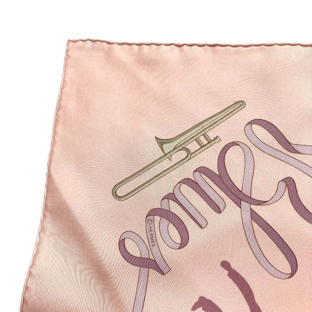 HERMES Pink Silk Scarf - Picture 5 of 8